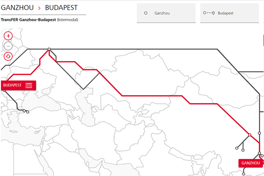 SECOND TRAIN FROM GANZHOU TO BUDAPEST